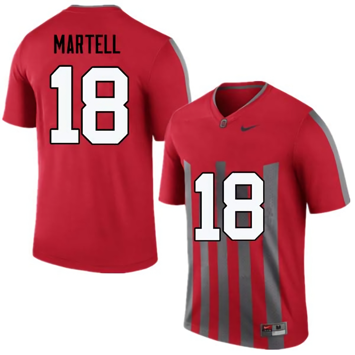 Tate Martell Ohio State Buckeyes Men's NCAA #18 Nike Throwback Red College Stitched Football Jersey UHE7556KZ